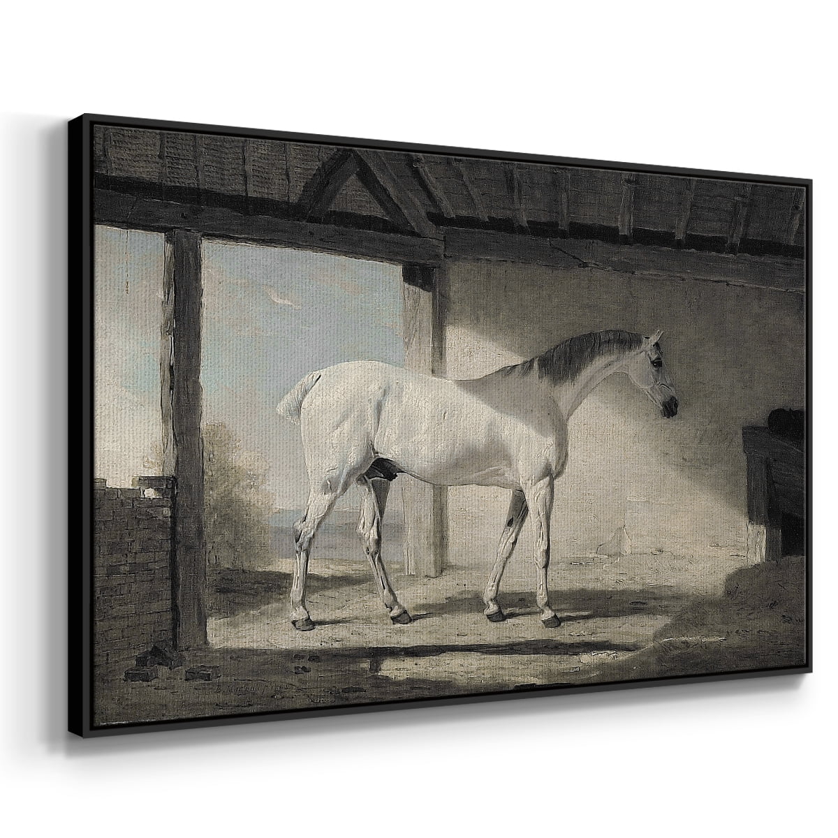 Vintage Animal Print-XLIII By Wexford Home Framed in Black Wood Gallery Wrapped Canvas 17 in. x 25 in.