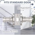 thumbnail image 3 of Passage Door Lever [NonLocking Lever Set] NonLocking Door Handle Set for Hallway or Closets Keyless Satin Nickel Finish Wave Door Lock Reversible Right & Left Side Hande, 3 of 7