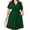 D1-Dark Green, variant on Women's Plus Size Dress, Crossover Wrap V Neck Summer Dress with Pockets, Purpe 3X Elastic High Waist A-Line Casual Party Work Dress