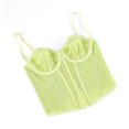 thumbnail image 6 of Conairie Women's Bustier Corset Top Lace Boned Solid Color Spaghetti Strap Fitted Mesh Bonded Party Going Out Cami Tops Yellow M, 6 of 7