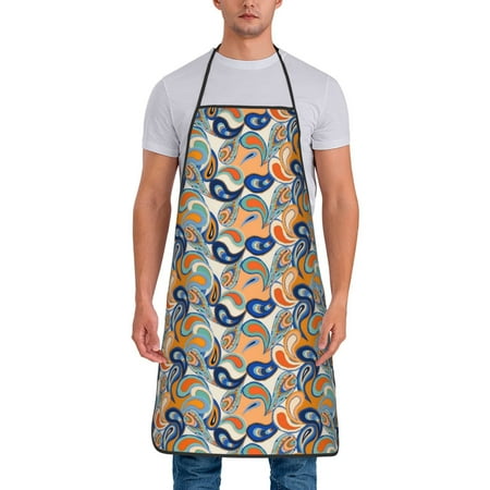 

Tideii Fashionable Paisley for Tie-up Apron Unisex Waterproof and Stain-Resistant Bib Apron for Kitchen Garden Painting