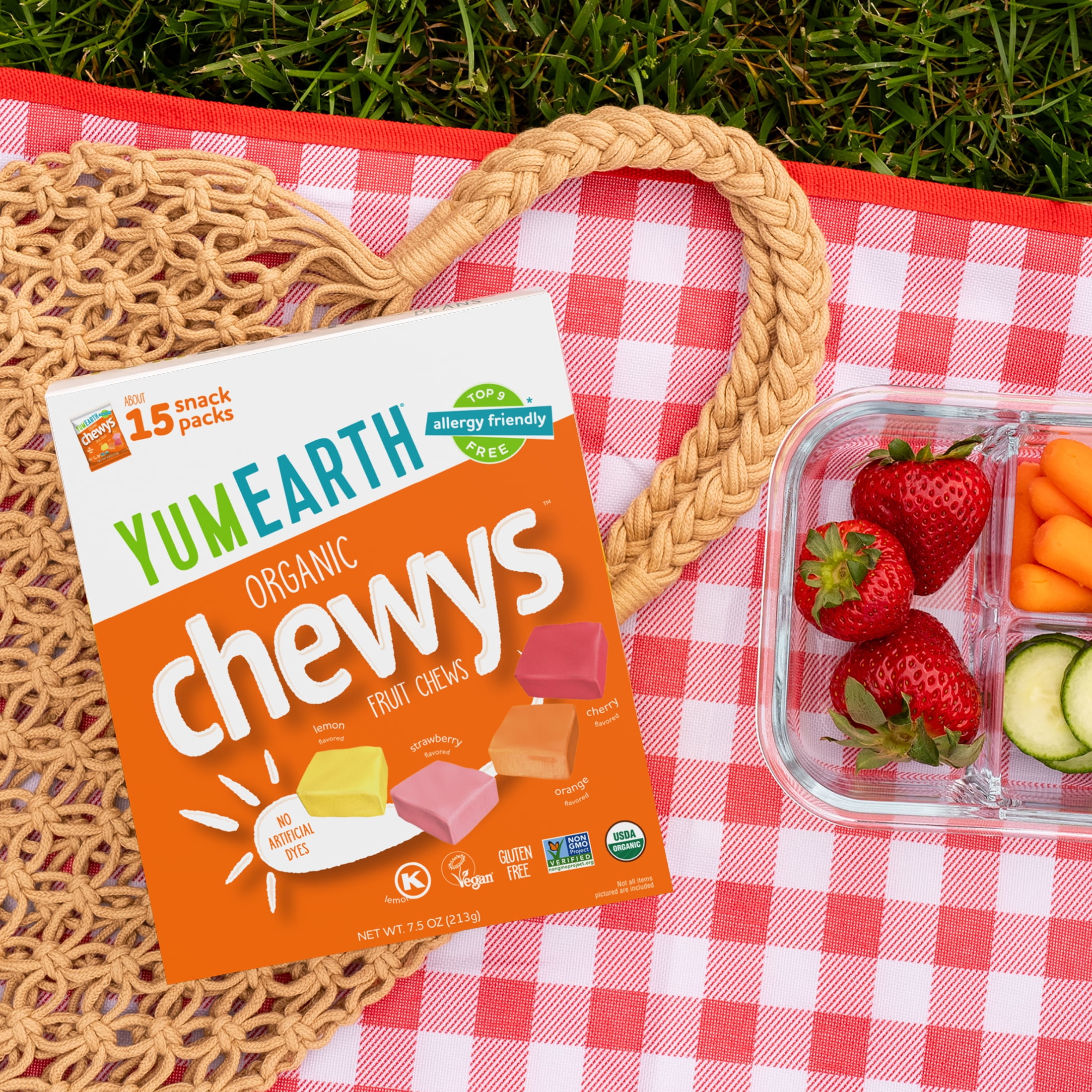 YumEarth Organic Chewys Snack Packs Box, 15 Count, 7.50 oz