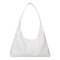 thumbnail image 1 of Bolso de hombro compuesto de empalme de PU Transpirable Viaje de compras para mujeres (Blanco), 1 of 9
