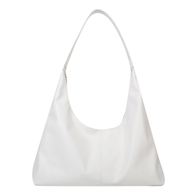 Bolso de hombro compuesto de empalme de PU Transpirable Viaje de compras para mujeres (Blanco)
