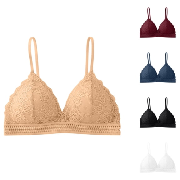 Bixock Wireless Bra for Women No Underwire Plus Size Lace Side Coverage Abjustable Breathable Women Under Wear