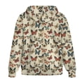 thumbnail image 5 of FOR U DESIGNS Vintage Butterfly Hoodie Jacket for Women with Zipper Comfy Hoodies Size S Oversized Zip Hooded Sweatshirt Women Down-Shoulder Collar Activewear Winter, 5 of 7