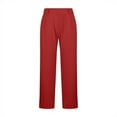thumbnail image 5 of RYRJJ Womens Yoga Dress Pants Pull On Stretchy Wide Leg Work Pants High Waisted Business Casual Slacks Trousers with Pockets(Red;XL), 5 of 6