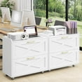 thumbnail image 2 of Lateral File Cabinet with Charging Station for Letter/Legal/A4 Size Hanging Files, Large Wood File Storage Cabinets Printer Stand for Home Office, 2 of 14