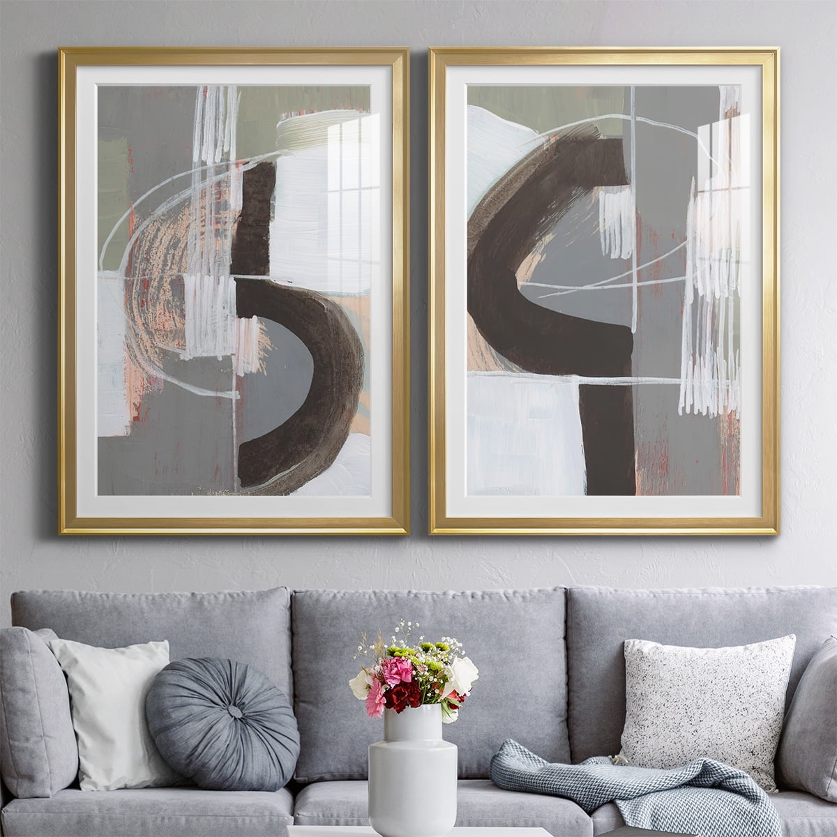 Wexford Home Arching Neutrals III Premium Framed Print, 18.5" x 24.5" - Ready to Hang, Gold (Set of 2)