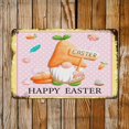 thumbnail image 3 of Lindo gnomo de Pascua feliz, rosa, amarillo con lunares blancos, letreros de metal vintage, decoración navideña de Pascua, letrero de hojalata, póster de metal de 8 x 12, 3 of 6
