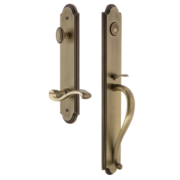 Grandeur Arcsgrprt_Eset_238_Rh Arc Solid Brass Rose Right Handed Keyed Entry Single