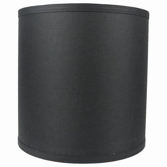 Classic Drum Smooth Linen Lamp Shade, 8" to 16" Bottom Size Black 10"