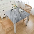thumbnail image 2 of HAOXIT Decorative Elastic Edged Square Fitted Tablecloth,Oak Timber Wood Texture Image Polyester Indoor Outdoor Fitted Table Cover for Parties,Weddings,Kitchen Fit Square Table White, 2 of 7