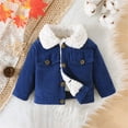thumbnail image 2 of Kids Baby Warm Girls Boys Winter Warm Stand Up Collar Long Sleeve Solid Color Stripe Jacket Clothes for Girls, 2 of 9