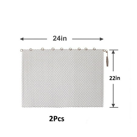 

SUNFEX 2Pack Fireplace Mesh Screen Curtain Spark Guard Chain For Hearth