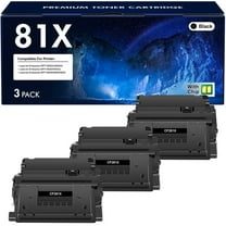 81X Toner Cartridge Compatible Jumbo Toner Cartridge Replacementr for HP 81X CF281X 81A CF281A High Yield (Black, 3-Pack)