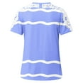 thumbnail image 5 of Camisas de Manga Corta para las Mujeres Impresión Cuello Redondo Suéter Encaje Camisa, Blusa de Verano Casual para las Mujeres, 5 of 5