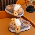 thumbnail image 5 of Otqutp Little Boys Sports Sneakers Little/big Kids Boys Girls Sheep Print Plush Slippers Indoor Home Warm Baby Anti Slip Close Toe Open Ankles Shoes(Bronze,10-10.5 Years), 5 of 9