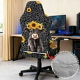 thumbnail image 3 of SCRAWLGOD Highland Cow Sunflower Leopard Print Gray Pattern Gaming Chair Cover with Armrest Cover, Universal Chair Seat Slipcover for Roating Chairs Reclining Computer Chair Protectors Set of 4, 3 of 7