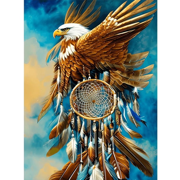 Cuadros Decorativos 5D bricolaje ronda completa taladro diamante pintura Eagle Kit arte decoración del hogar (A6563) Wdftyju embutido en tela
