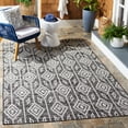 thumbnail image 2 of SAFAVIEH Courtyard Beckah Geometric Indoor/Outdoor Area Rug, Black/Grey, 5'3" x 7'7", 2 of 11