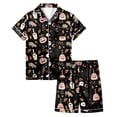 thumbnail image 3 of Shadoumai Halloween Two Piece Outfit Toddler Kids Girls Short Sleeve Casual Printed Top Shorts Loose Cut Breathable Fabric Daily Play Wear Ages 2–13 Girl Everyday Casual Ensemble, 3 of 6