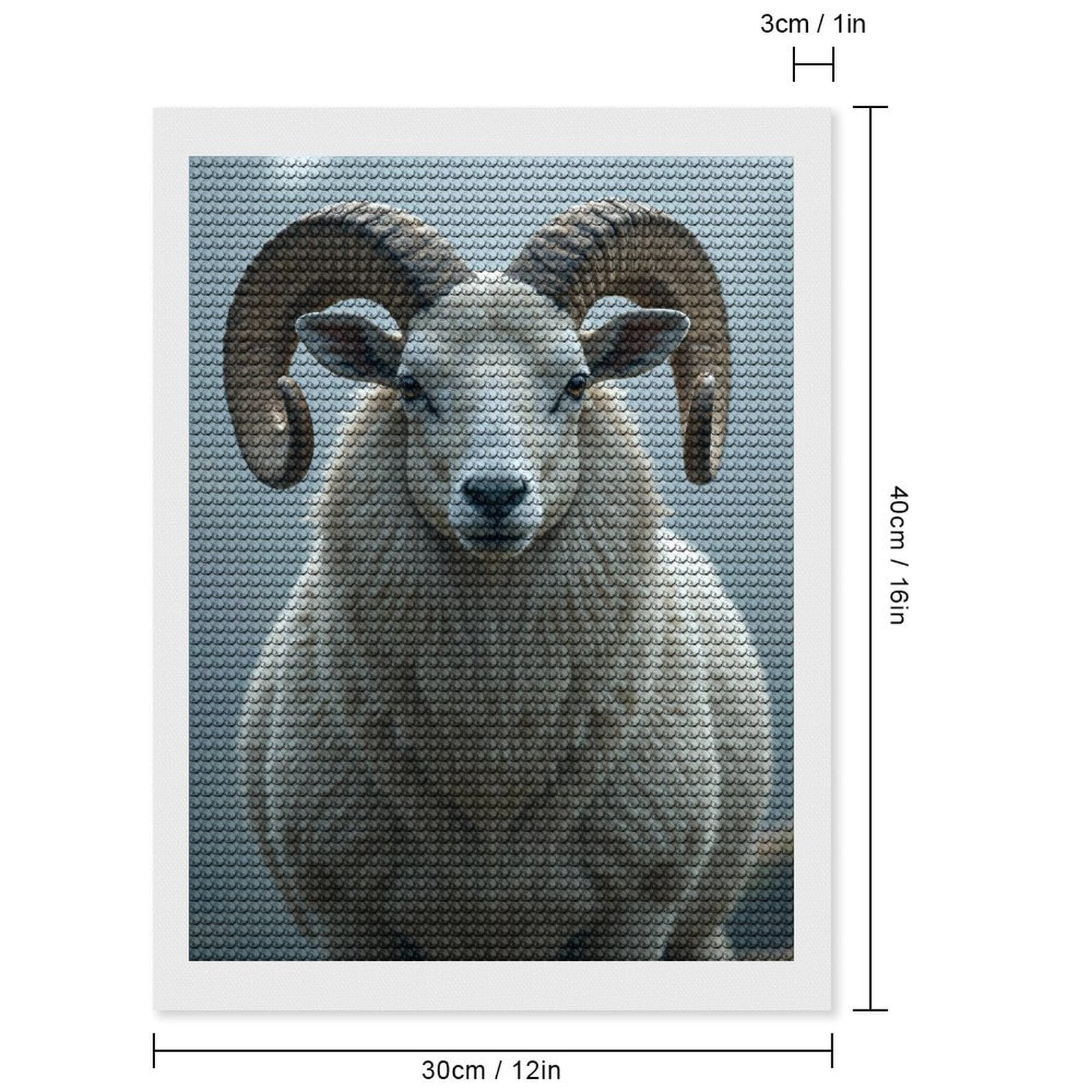 Diamond Art Kits for Adults, Regal Woolly Ram Portrait 5D Diamond Painting Kits for Adults Beginners, DIY Full Drill Diamond Painting, Gem Art and Crafts 12x16