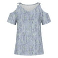 thumbnail image 3 of Ankola 2024 Summer Tops for Women Sexy Off Shoulder T-Shirt Fashion Printed Shirts Casual Crew Neck Blouse Tunic Top, 3 of 4