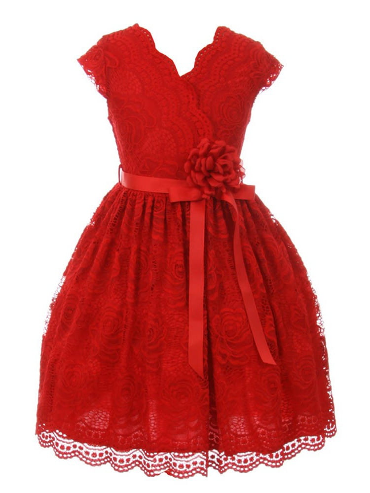 girls red occasion dress