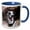 Blue/White, variant on 3drose, Portrait of a Whippet., 11oz Two-tone Green Mug