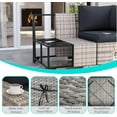 thumbnail image 5 of 6-Piece Outdoor Patio Furniture Set, PE Wicker Rattan Sectional Sofa Conversation Set with Tempered Glass Table & Thick Cushions - All-Weather Garden, Backyard Furniture,Dark Grey, 5 of 8