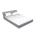 thumbnail image 2 of Ambesonne Geometric Fitted Sheet & Pillow Sham Set, Blur Square Shapes, Queen, White, 2 of 2