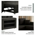 thumbnail image 4 of 104.5" Modern L-Shape 3 Seat Reversible Sectional Couch, Pull Out Sleeper Sofa with Storage Chaise and 2 Stools for Living Room Furniture Set, Cream, 4 of 9