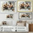 thumbnail image 4 of Designart "Sumo Wrestling Japon painting" Japanese Floater Framed Wall Art Print, 4 of 7