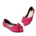 thumbnail image 6 of Wowcloth Women's Fashion Casual Flats – Solid Color Bow Decoration Pointed-Toe Slip-On with Suede Upper & Low Heel for Office Work Shoes, 6 of 7