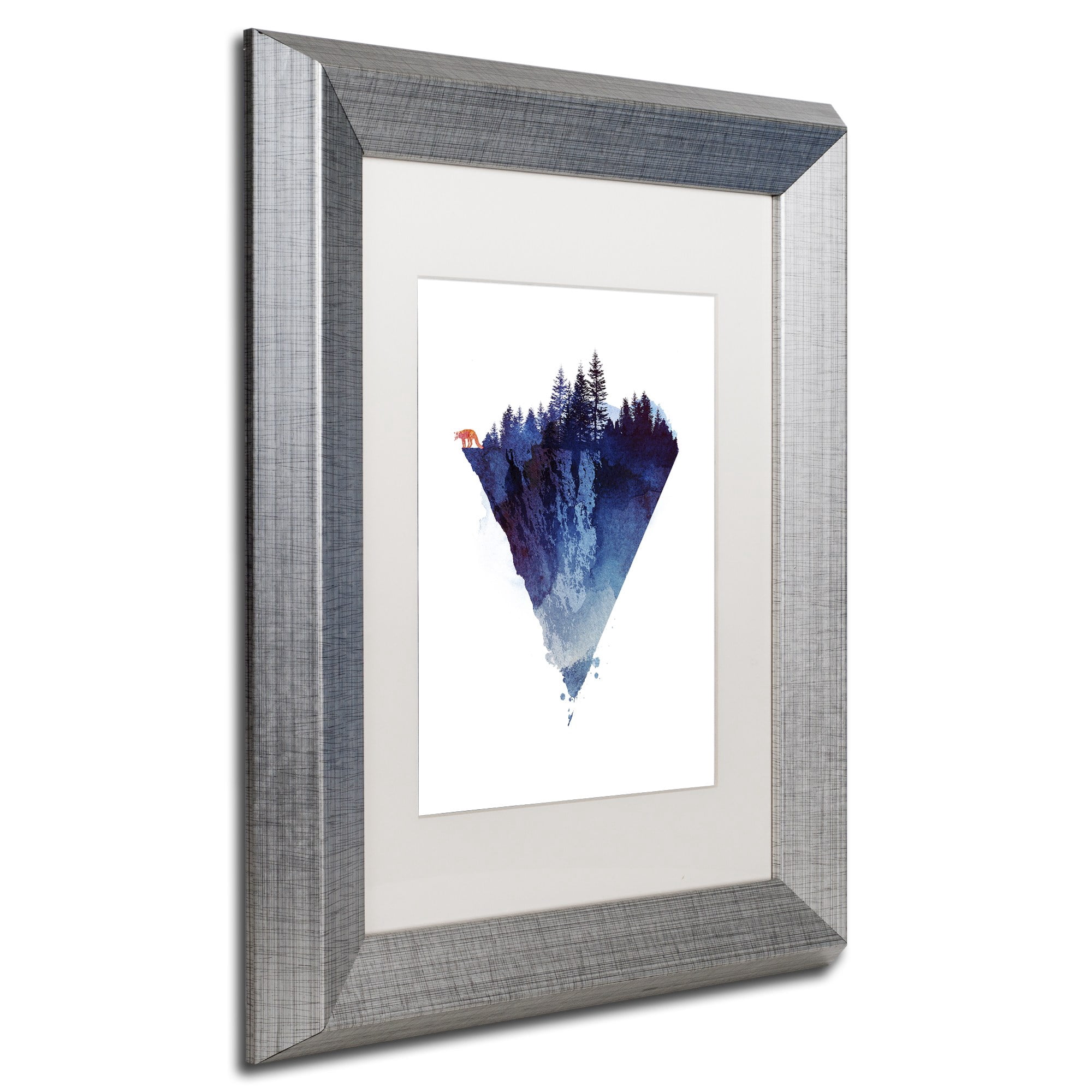 Trademark Fine Art 'Near To The Edge' Canvas Art by Robert Farkas, White Matte, Silver Frame