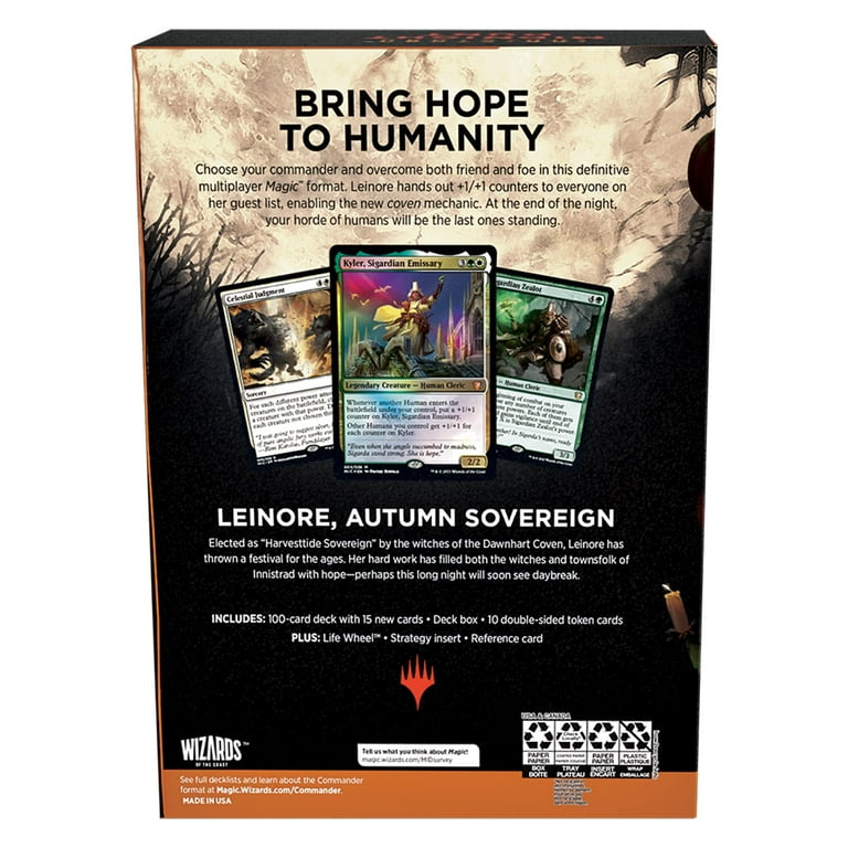 mtg coven cards Amazon.com: Magic: The Gathering Innistrad: Midnight Hunt Commander Deck –  Coven Counters (Green-White) : Toys & Games
