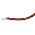 thumbnail image 4 of Braided Brown Genuine Leather Sterling Silver Necklace, 17 -20 Inches, 4 of 7