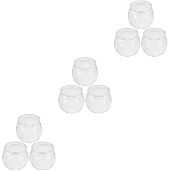 Hemoton 9 pcs Plastic Fish Bowl Transparent Small Aquarium Small Fish Tank