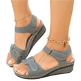 thumbnail image 2 of Domuza Orthopedic Casual Sandals for Women Non Slip Slip on Arch Support Summer Flat Sandals Lightweight Walking Shoes 2026 New Soft Foam Shoes Gray 10（EU-43）, 2 of 7