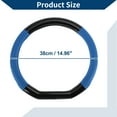 thumbnail image 4 of Funda para volante de cuero artificial PU Unique Bargains ABS Protector de volante de automóvil 14.96" Negro Azul patrón de fibra de carbono 1 Pc, 4 of 6