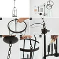thumbnail image 5 of JONATHAN Y Kinsley 12" 3-Light Industrial Farmhouse Iron/Glass LED Pendant, Oil Rubbed Bronze/Clear, 5 of 9