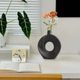 thumbnail image 4 of Ceramic Donut Vase Nordic Style Modern Home Decor Ornament for Desk Table Shelf Living Room Bedroom Office Decoration Porcelain Art Centerpiece 18 x 6 x 21cm 300g, 4 of 5