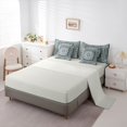thumbnail image 3 of jejeloiu Moody Vintage Floral 7-Piece King Bedding For Men Women,Boho Print King Bed in a Bag,Teal White,Light Gray Reversible, 3 of 7