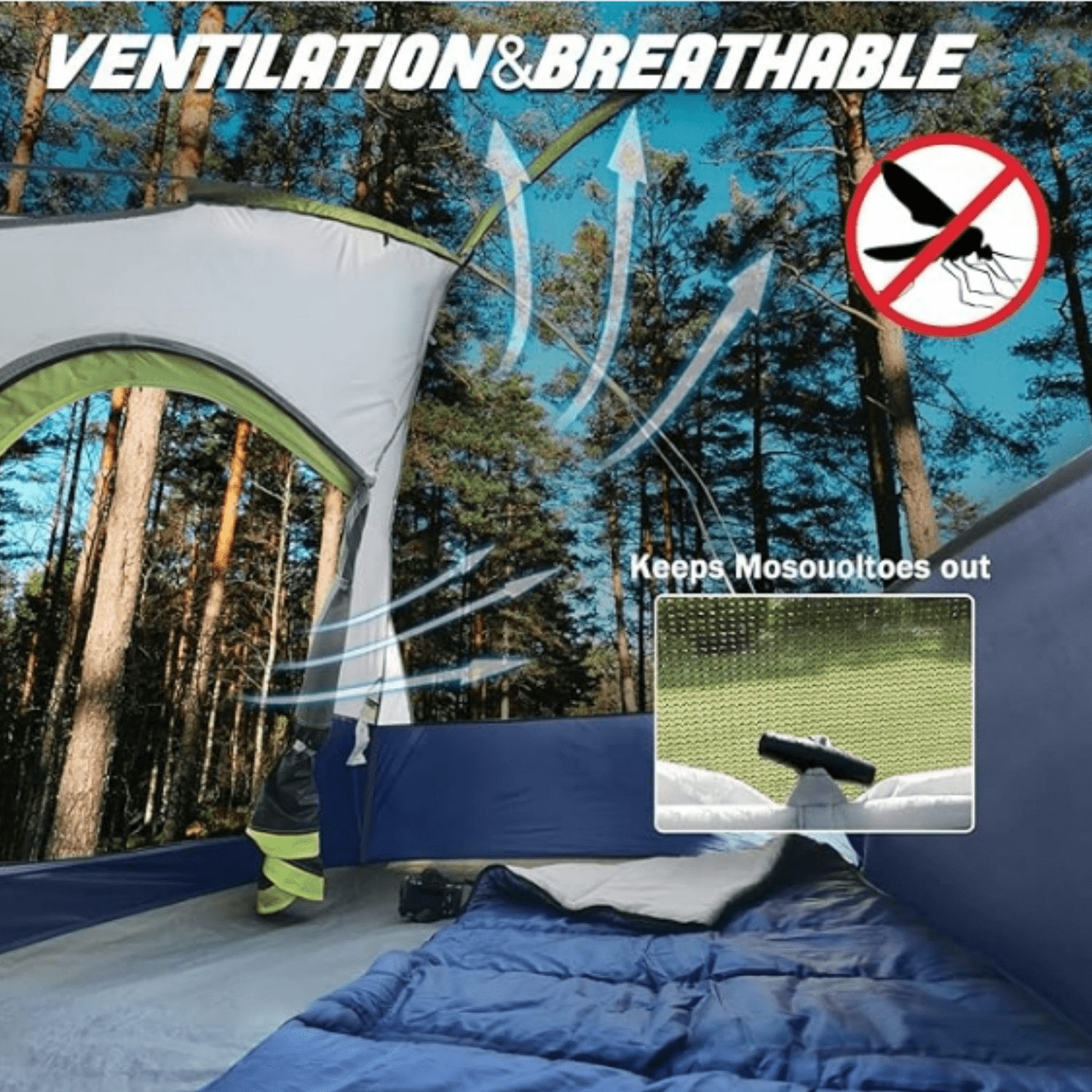 Camping Tent 2 Person, Waterproof Windproof Tent with Rainfly Easy Set up-Portable Dome Tents for Camping…