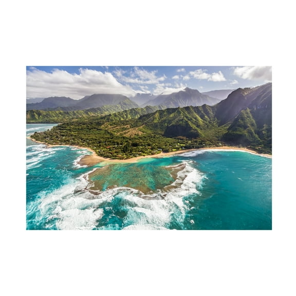 Trademark Fine Art Pierre Leclerc Kauai's Tunnels Beach Canvas Wall Art - 12x19