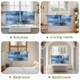 thumbnail image 6 of Blue Tier Curtains, Ombre Oil Painted Retro Abstract Art Modern Light Filtering Kitchen Curtains, 2Pcs Rod Pocket Half Window Treatments Panels for Sink Cafe Cabinet Camper 27.5x36 Inches, 6 of 9