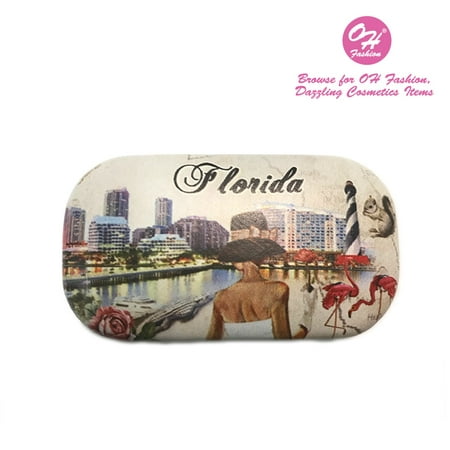 OH Fashion Contact Lens Case Cities Designs SPLENDID FLORIDA Portable Case Travel Kit Contacts Holder with Contact Case Holder for Contacts Solution and Mirror Eye Care 1