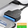 thumbnail image 2 of Cable SATA a USB 3,0/2,0 de hasta 6 Gbps para disco duro externo HDD SSD de 2,5 pulgadas, adaptador SATA 3 de 22 pines, cable USB 3,0 a Sata III Dengxun unisex, 2 of 2