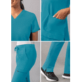 thumbnail image 4 of Adar Addition Ensemble de Sarrau Go-Basic pour Femmes - Haut de Sarrau Ajusté à Col en V et Pantalon de Sarrau Cargo Ajusté, 4 of 7